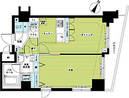東京メトロ日比谷線 人形町駅 徒歩6分の賃貸マンション 11階1LDKの間取り