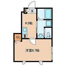 ルーチェ鷺宮 1Kの間取図画像