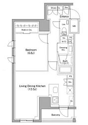 TheParkhabio南大井 1LDKの間取図画像