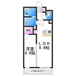 ウェルスクエア万代東 1LDKの間取図画像