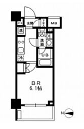 レジディア新宿イースト3 1Kの間取図画像