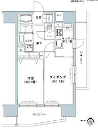 パークキューブ板橋本町 1DKの間取図画像