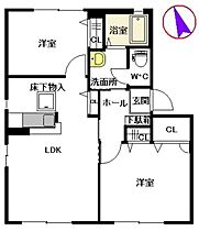 ディアコート　Ｂ棟 B0102 ｜ 福岡県筑紫野市岡田３丁目1-3（賃貸アパート2LDK・1階・50.78㎡） その2