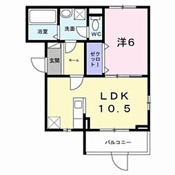 ロイヤルコート巽北 1LDKの間取図画像