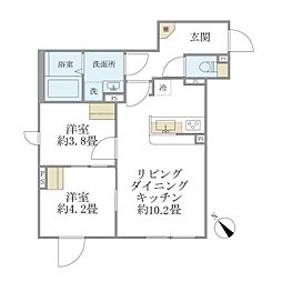 エクサム赤坂 2LDKの間取図画像