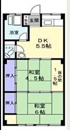 シティハイム船橋 2DKの間取図画像