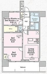 八王子市寺町マンション 3LDKの間取図画像
