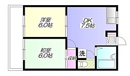 エクラン 2DKの間取図画像