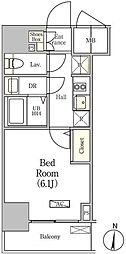セトルコート品川戸越 1Kの間取図画像