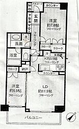 中落合パークホームズ 2SLDKの間取図画像