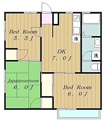 ファミール河本 2階3DKの間取り
