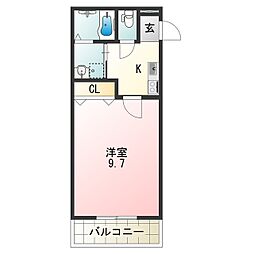 フジパレス出戸6番館 1Kの間取図画像