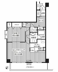 メゾン芝浦 1LDKの間取図画像