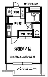 ノブレス幕張本郷 1Kの間取図画像