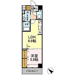 プルメリア 1LDKの間取図画像