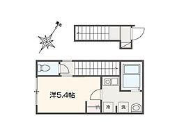 町田市原町田1丁目アパート 1Kの間取図画像