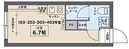 COCOFLAT西荻窪 ワンルームの間取図画像