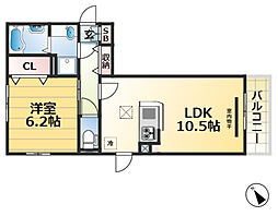 ロッコウコルンS 1LDKの間取図画像