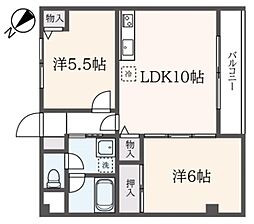 ロワラフィネ 2LDKの間取図画像