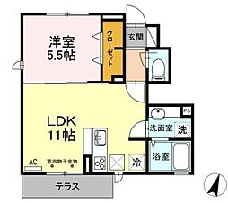 アゼリアテラス 1LDKの間取図画像