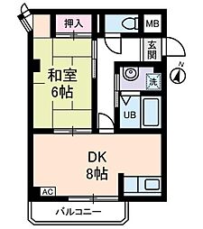 マインドホームズ 1階1DKの間取り