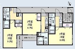 ベイルーム相模原清新セレーナ 1Kの間取図画像
