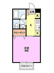 フォルトーナ 1Kの間取図画像