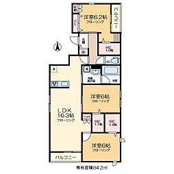 （仮称）太平2丁目メゾン 2階3LDKの間取り