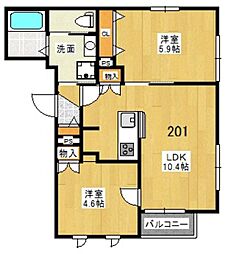 ウイン椎名町 2LDKの間取図画像
