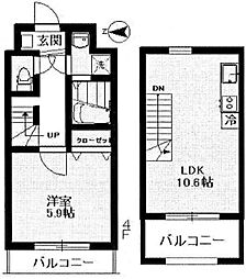 カーサAmigo 1LDKの間取図画像