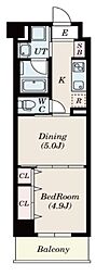BRIS板橋志村 1DKの間取図画像