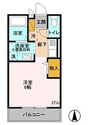 グレース ワンルームの間取図画像