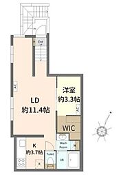 グランクオール祐天寺 1LDKの間取図画像