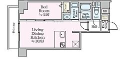 足立区西新井栄町3丁目マンション 1LDKの間取図画像