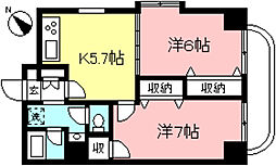 コンフォート向ヶ丘 2Kの間取図画像