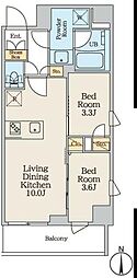CREATIF本所吾妻橋 2LDKの間取図画像