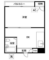 プラザドゥオスカー 1Kの間取図画像