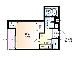 フジパレス今川公園東V番館 1Kの間取図画像