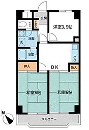 入間市駅前第2ビル 3DKの間取図画像