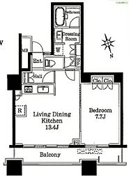 芝浦アイランドグローヴタワー 1LDKの間取図画像