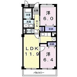 ゴールドレジデンス2 2LDKの間取図画像