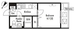 PASEO高田馬場4 1Kの間取図画像