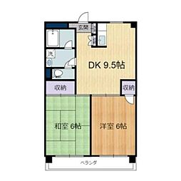 マンションセラヴィ 2DKの間取図画像