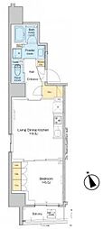 プラウドフラット文京千駄木 1LDKの間取図画像