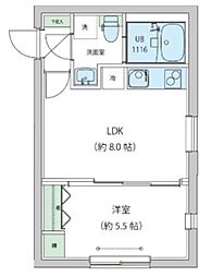 レオーネ早稲田 1階1LDKの間取り