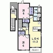 プロムナード 201 ｜ 福岡県久留米市上津町字中屋1778-1（賃貸アパート2LDK・2階・58.48㎡） その2