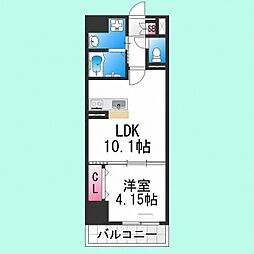 FREEDOMresidence堺大小路 1LDKの間取図画像