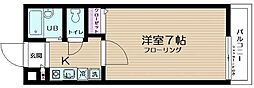 アンビシャス2 1Kの間取図画像