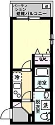 Felice川崎 1Kの間取図画像