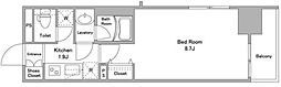BPRレジデンス西早稲田 1Kの間取図画像